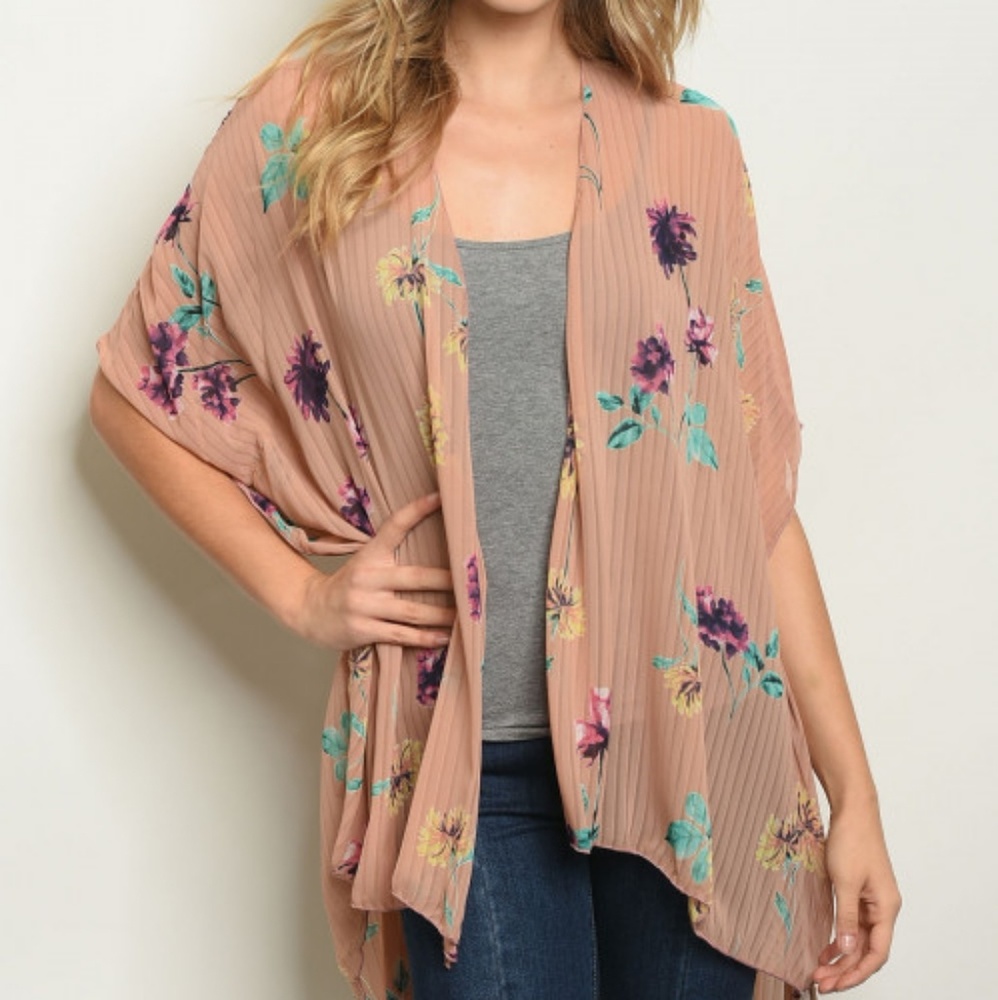 🎉HP Gorgeous mauve floral kimono - Picture 2 of 4